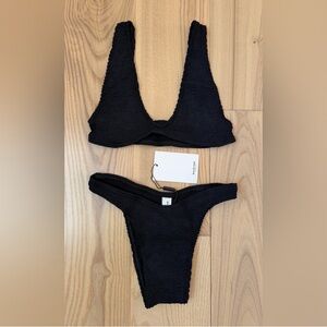 Bond-eye Swim Bikini Set Scout Bikini Top and Scene Bikini Bottom NWT Ribbed OS